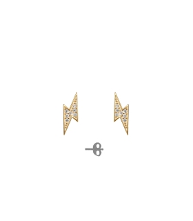 PENDIENTE RAYO UNISEX PLATA 1ª LEY 12 X