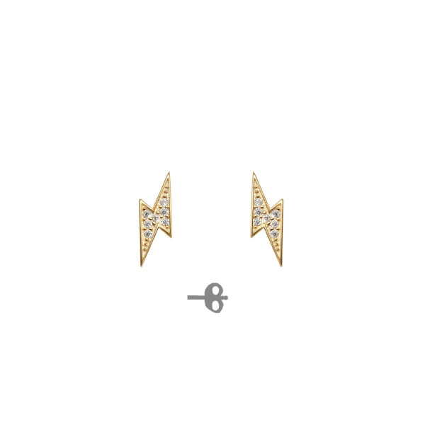 PENDIENTE RAYO UNISEX PLATA 1ª LEY 12 X