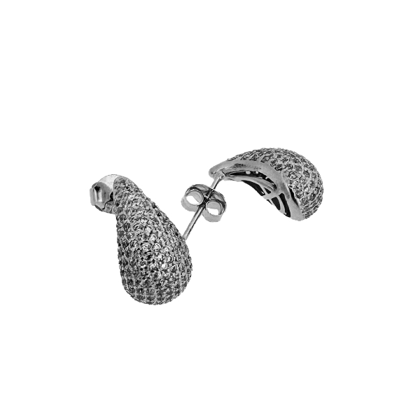 PENDIENTE GOTA DE AGUA CIRCONITAS PLATA