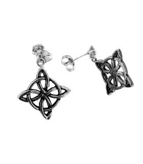 PENDIENTE NUDO BRUJA PLATA 1ª LEY 18 X 1