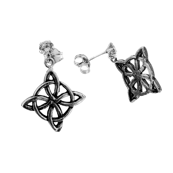 PENDIENTE NUDO BRUJA PLATA 1ª LEY 18 X 1