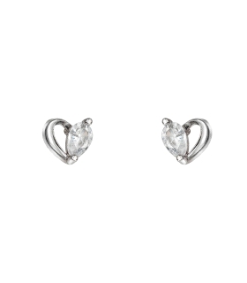 PENDIENTE CORAZON PLATA 1ª LEY 6.50 X 6