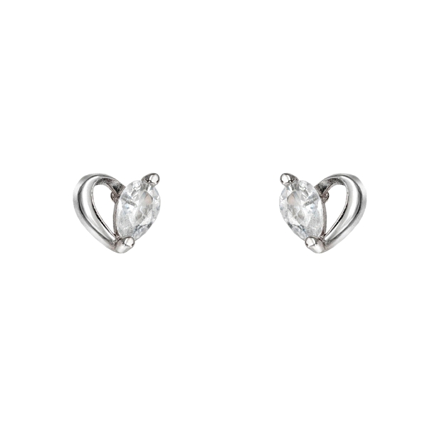 PENDIENTE CORAZON PLATA 1ª LEY 6.50 X 6