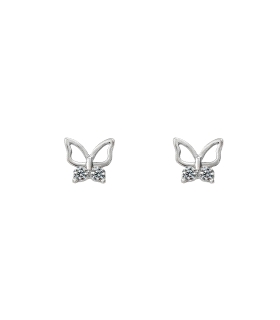 PENDIENTE MARIPOSA PLATA 1ª LEY 6.50 X 6