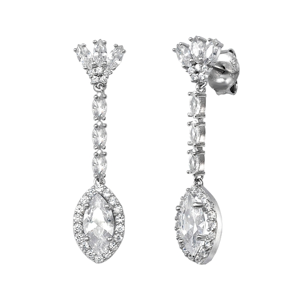 PENDIENTE NOVIA PLATA 1ª LEY 23 X 8 MM