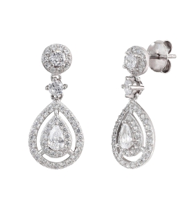 PENDIENTE NOVIA PLATA 1ª LEY 25 X 11 MM
