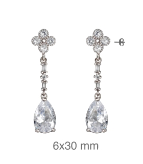 PENDIENTE NOVIA PLATA 1ª LEY 35 X 11 MM