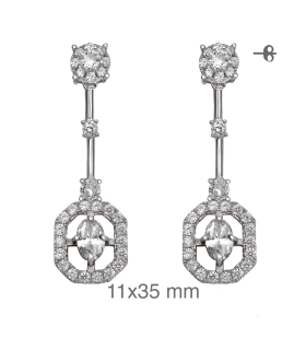 PENDIENTE NOVIA PLATA 1ª LEY 35 X 11 MM