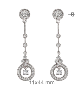 PENDIENTE NOVIA PLATA 1ª LEY 44 X 11 MM