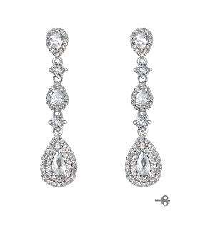 PENDIENTE NOVIA PLATA 1ª LEY 35 X 8 MM