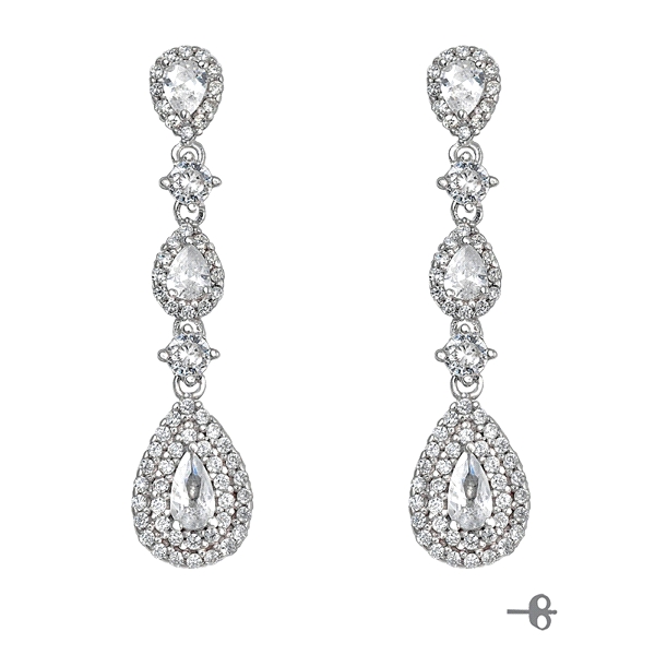 PENDIENTE NOVIA PLATA 1ª LEY 35 X 8 MM