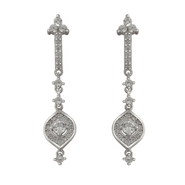 PENDIENTE NOVIA PLATA 1ª LEY 32 X 7 MM
