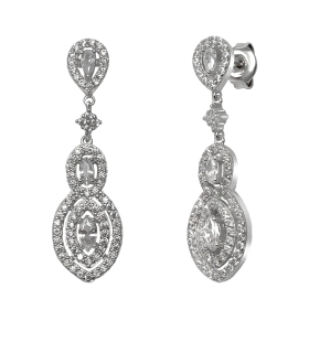PENDIENTE NOVIA PLATA 1ª LEY 35 X 10 MM