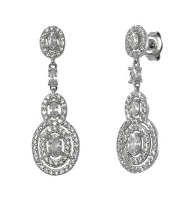 PENDIENTE NOVIA PLATA 1ª LEY 34 X 11 MM