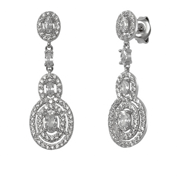 PENDIENTE NOVIA PLATA 1ª LEY 34 X 11 MM