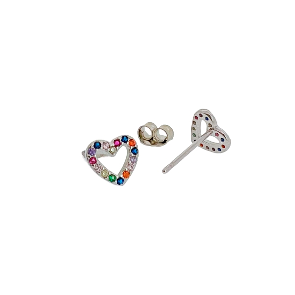 PENDIENTES CORAZON PLATA 1ª LEY 6.50 X 7