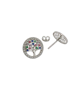 PENDIENTES ARBOL DE LA VIDA PLATA 1ª LEY