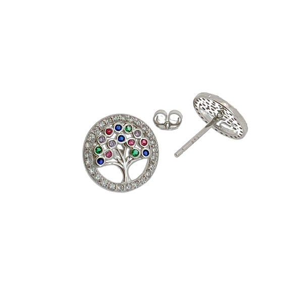 PENDIENTES ARBOL DE LA VIDA PLATA 1ª LEY