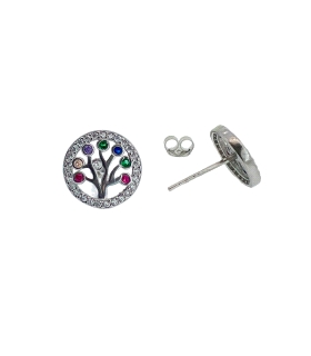 PENDIENTES ARBOL DE LA VIDA PLATA 1ª LEY