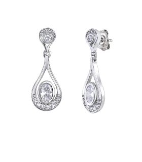 PENDIENTES BODA PLATA 1ª LEY 26 X 10 MM