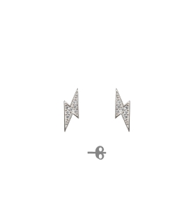 PENDIENTE RAYO UNISEX PLATA 1ª LEY 12 X