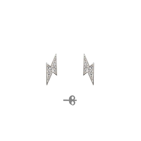 PENDIENTE RAYO UNISEX PLATA 1ª LEY 12 X