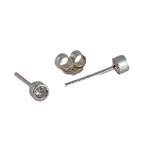 PENDIENTE UNISEX PLATA 1ª LEY 3 MM.