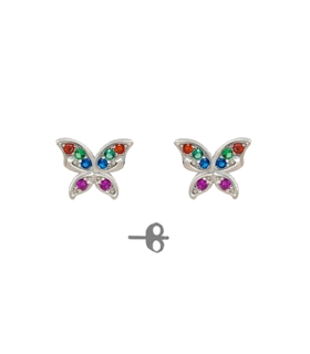 PENDIENTE MARIPOSA PLATA PRIMERA LEY