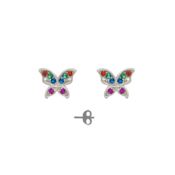 PENDIENTE MARIPOSA PLATA PRIMERA LEY