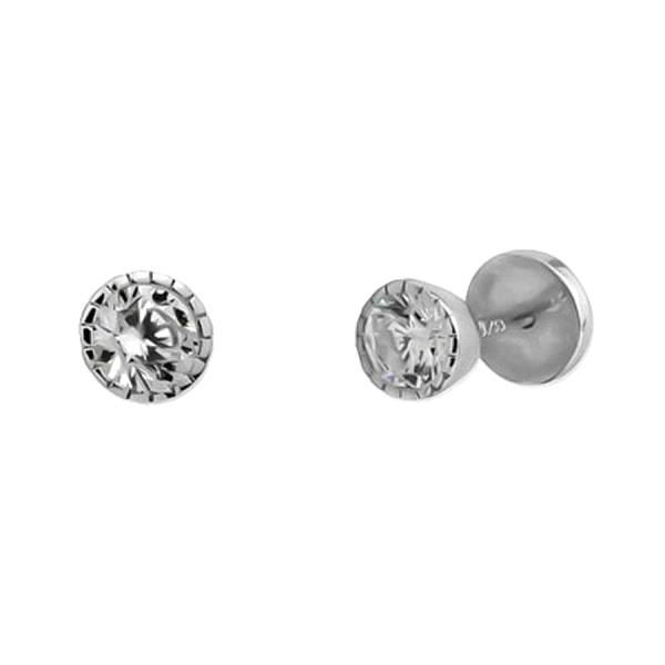 PENDIENTE UNISEX PLATA PRIMERA LEY 4 MM
