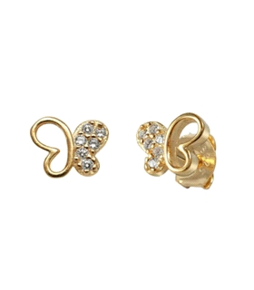 PENDIENTES MARIPOSA PLATA PRIMERA LEY