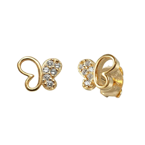 PENDIENTES MARIPOSA PLATA PRIMERA LEY