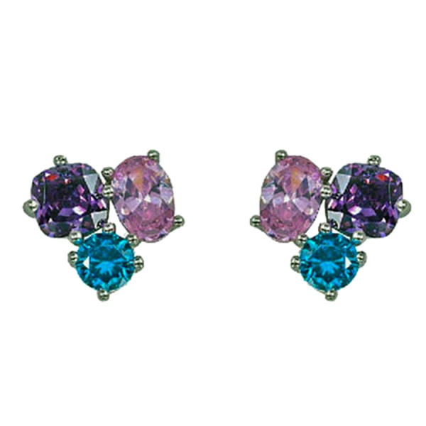 PENDIENTE ZIRCONITAS COLOR PLATA 1ª LEY