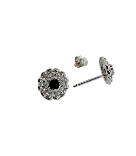 PENDIENTE ROSETA ZIRCONITA PLATA 925 MIL.