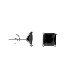 PENDIENTE UNISEX PLATA 1ª LEY 8 X 8 MM.