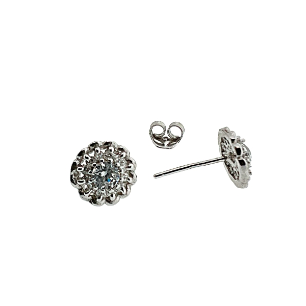 PENDIENTE PRESION ZIRCONIT PLATA 925 MIL.