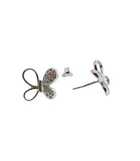 PENDIENTE MARIPOSA ZIRCONI PLATA 925 MIL.