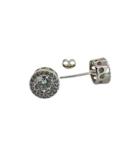 PENDIENTE PRESION ZIRCONIT PLATA 925 MIL.