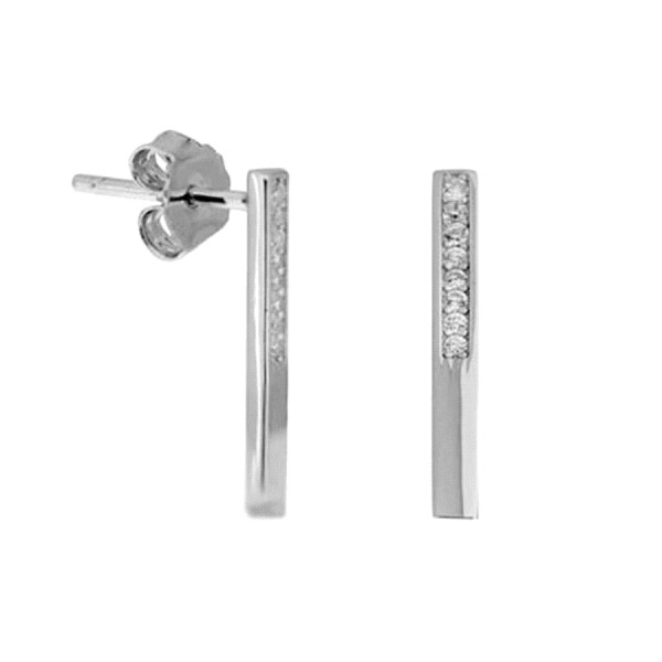 PENDIENTE PRESION ZIRCONIT PLATA 925 MIL.