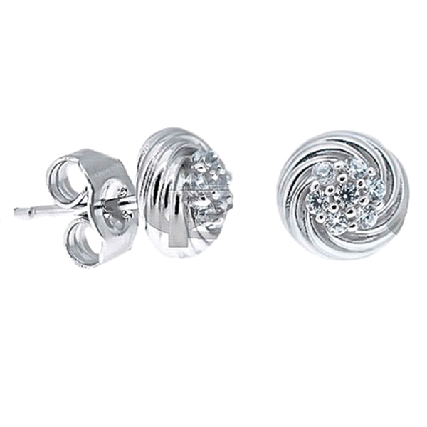 PENDIENTE PRESION ZIRCONIT PLATA 925 MIL.