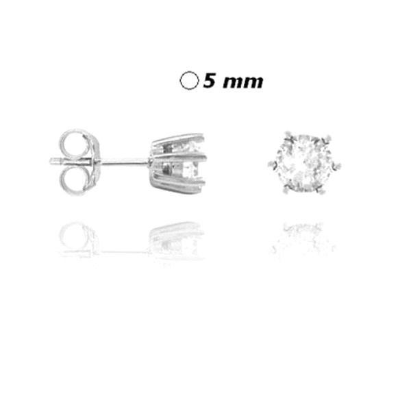 PENDIENTE PRESION ZIRCONIT PLATA 925 MIL.