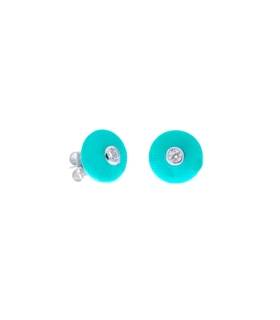 PENDIENTES TURQUESA PLATA 1ª LEY 11.50MM