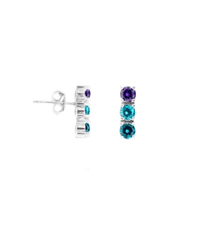 PENDIENTE PRESION ZIRCONIT PLATA 925 MIL.