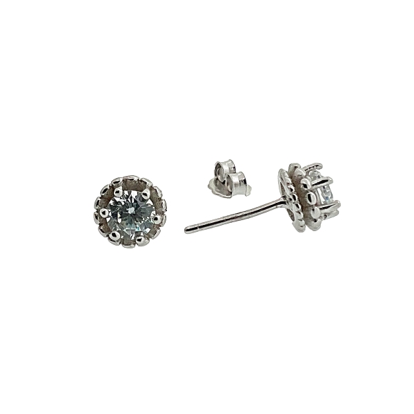 PENDIENTE PRESION ZIRCONIT PLATA 925 MIL