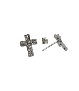 PENDIENTES CRUZ UNISEX PLATA 925 MIL. 11