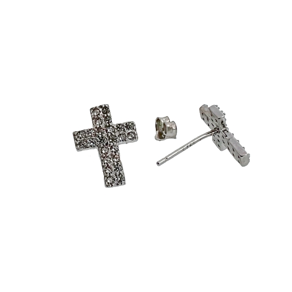PENDIENTES CRUZ UNISEX PLATA 925 MIL. 11