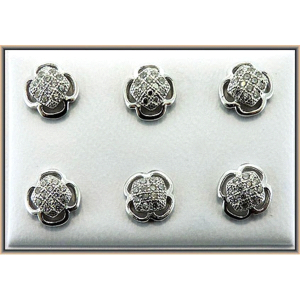 PEND. PRESION ZIR. FLOR PLATA 925 MIL.