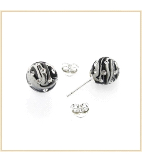 PEND.PRESION ZIR.10  MM. PLATA 925 MIL.