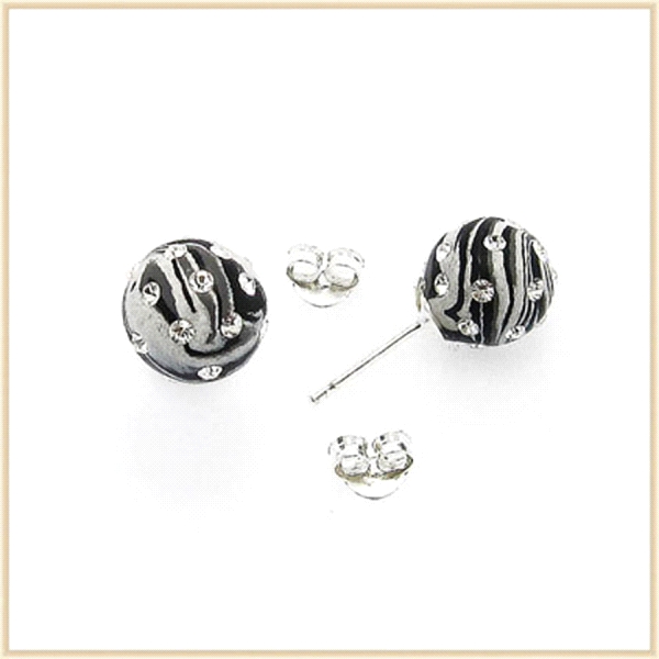 PEND.PRESION ZIR.10  MM. PLATA 925 MIL.