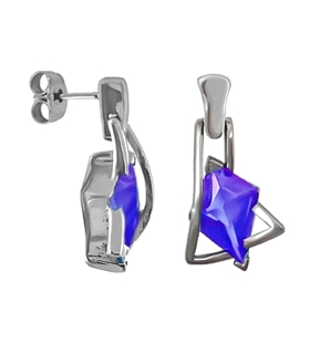 PENDIENTE PIEDRA AMATISTA PLATA 1ª LEY